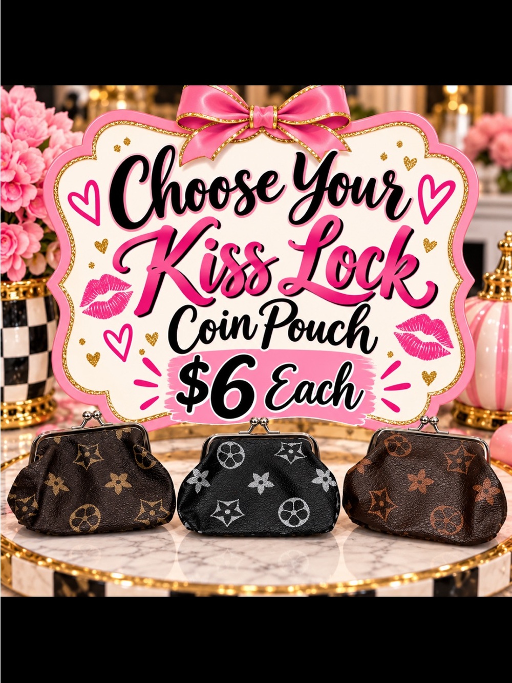 Kiss Lock Coin Pouch - choose your color $6 each